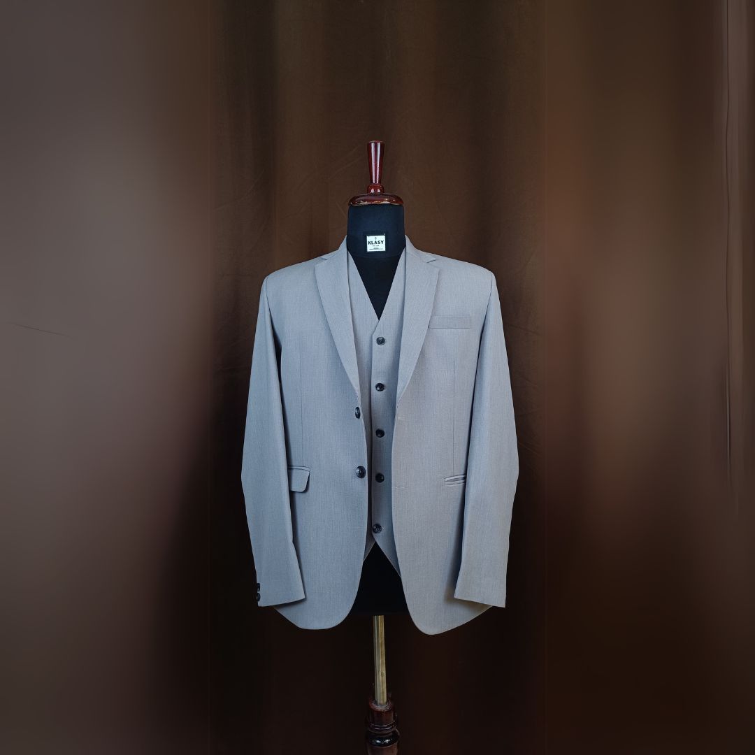 Premium Light Grey 3-Piece Suit