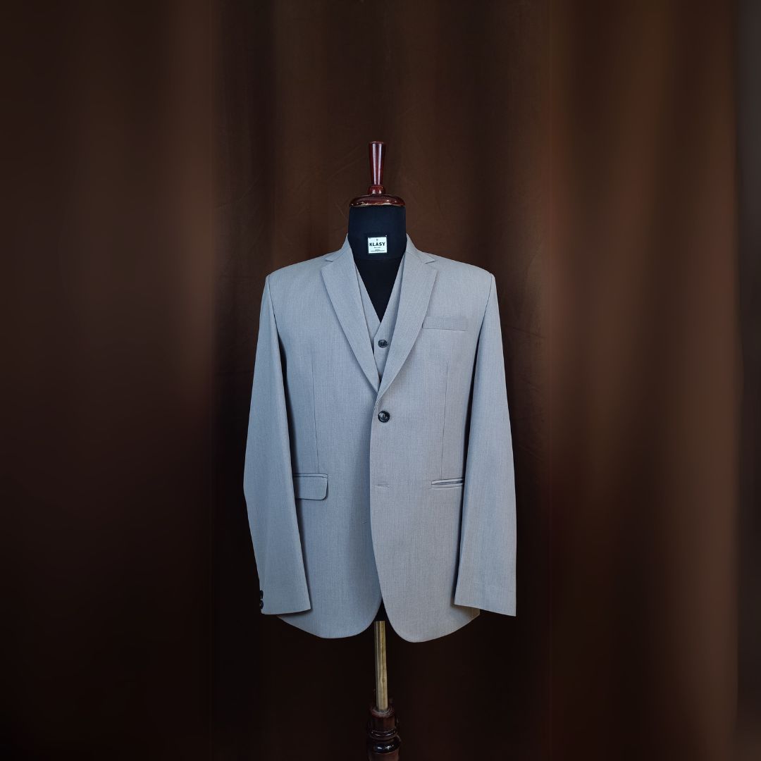 Premium Light Grey 3-Piece Suit
