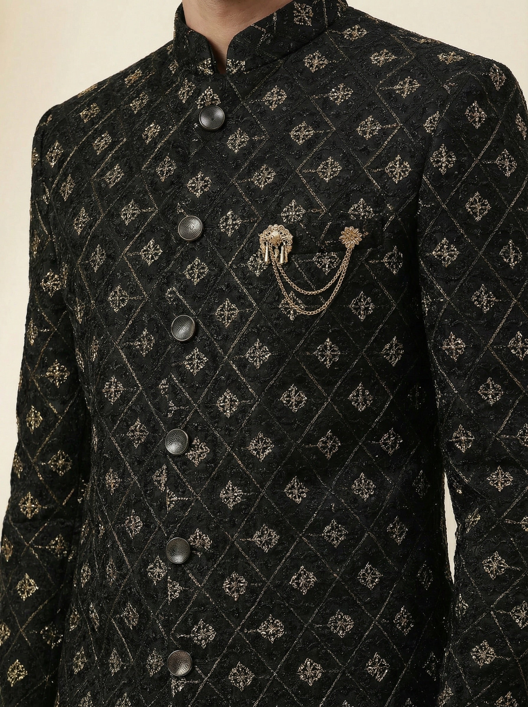 Black Royal Grid Indo-Wester