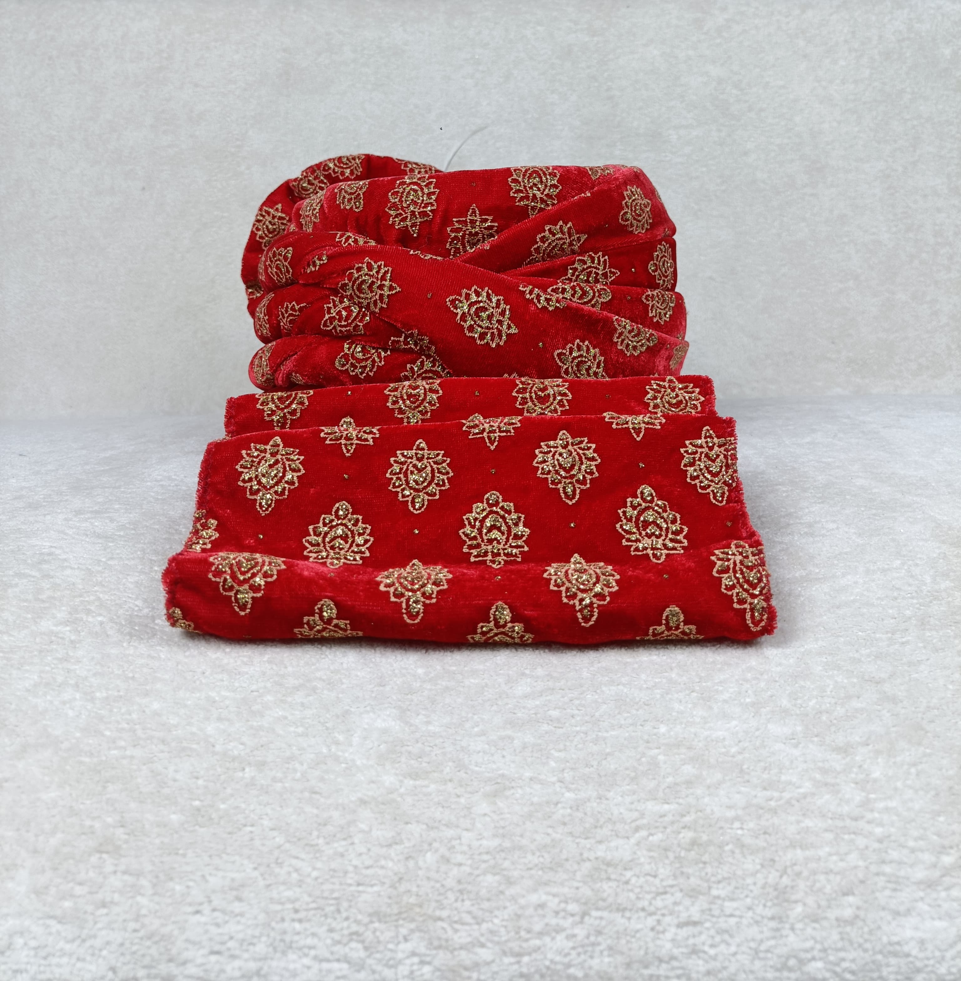 Rajwadi Red Safa & Chunni Set