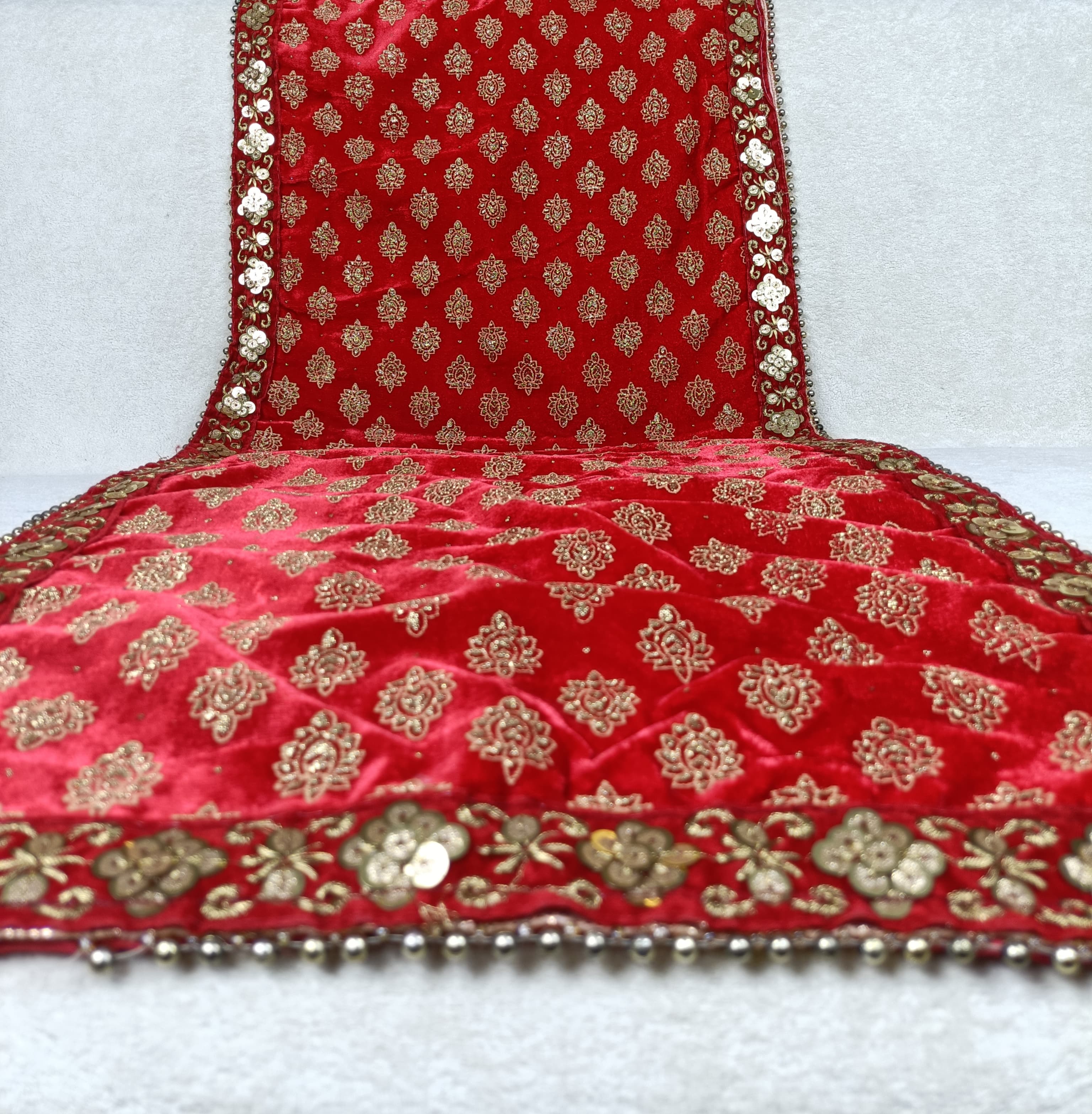 Rajwadi Red Safa & Chunni Set