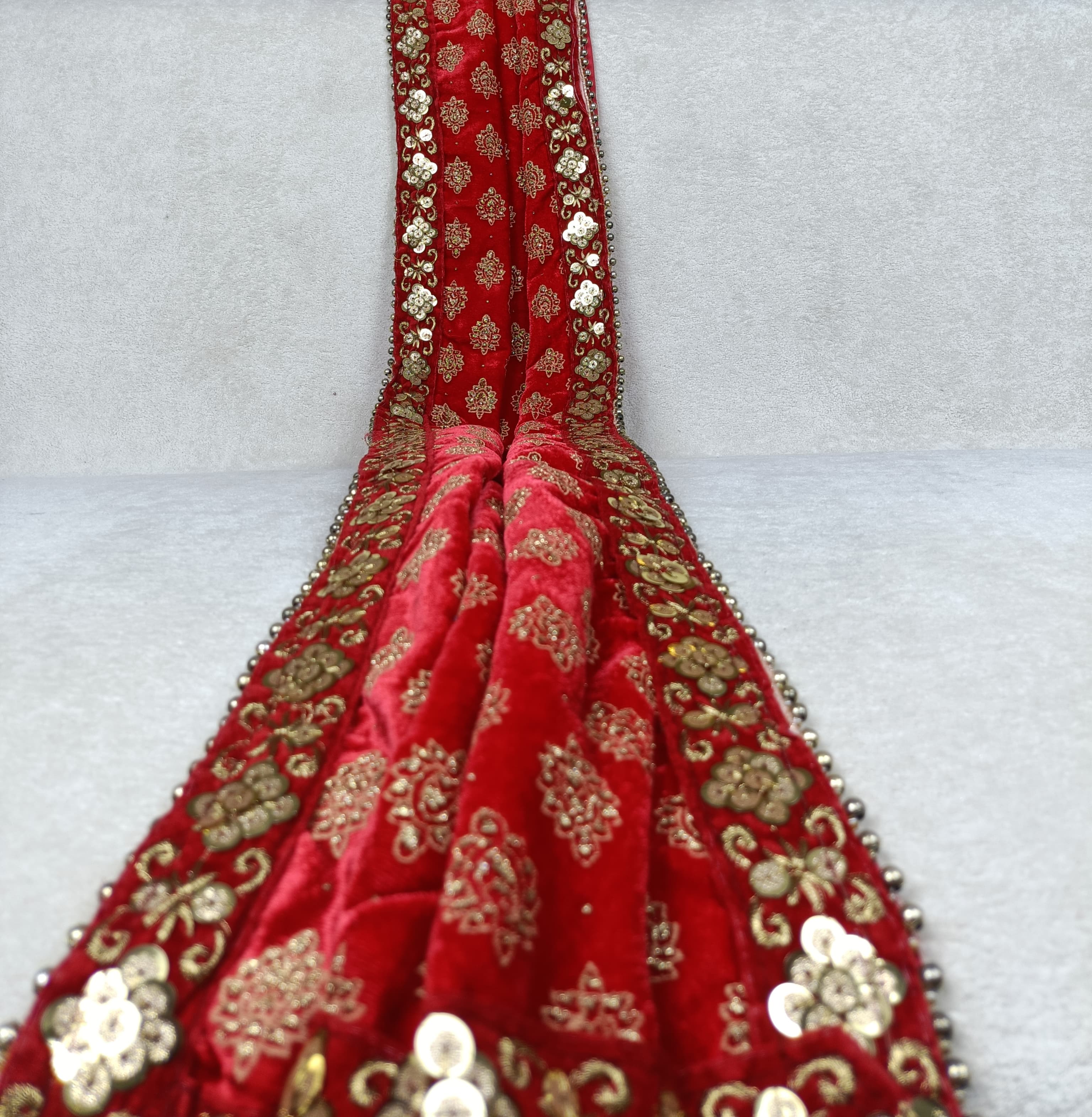 Rajwadi Red Safa & Chunni Set
