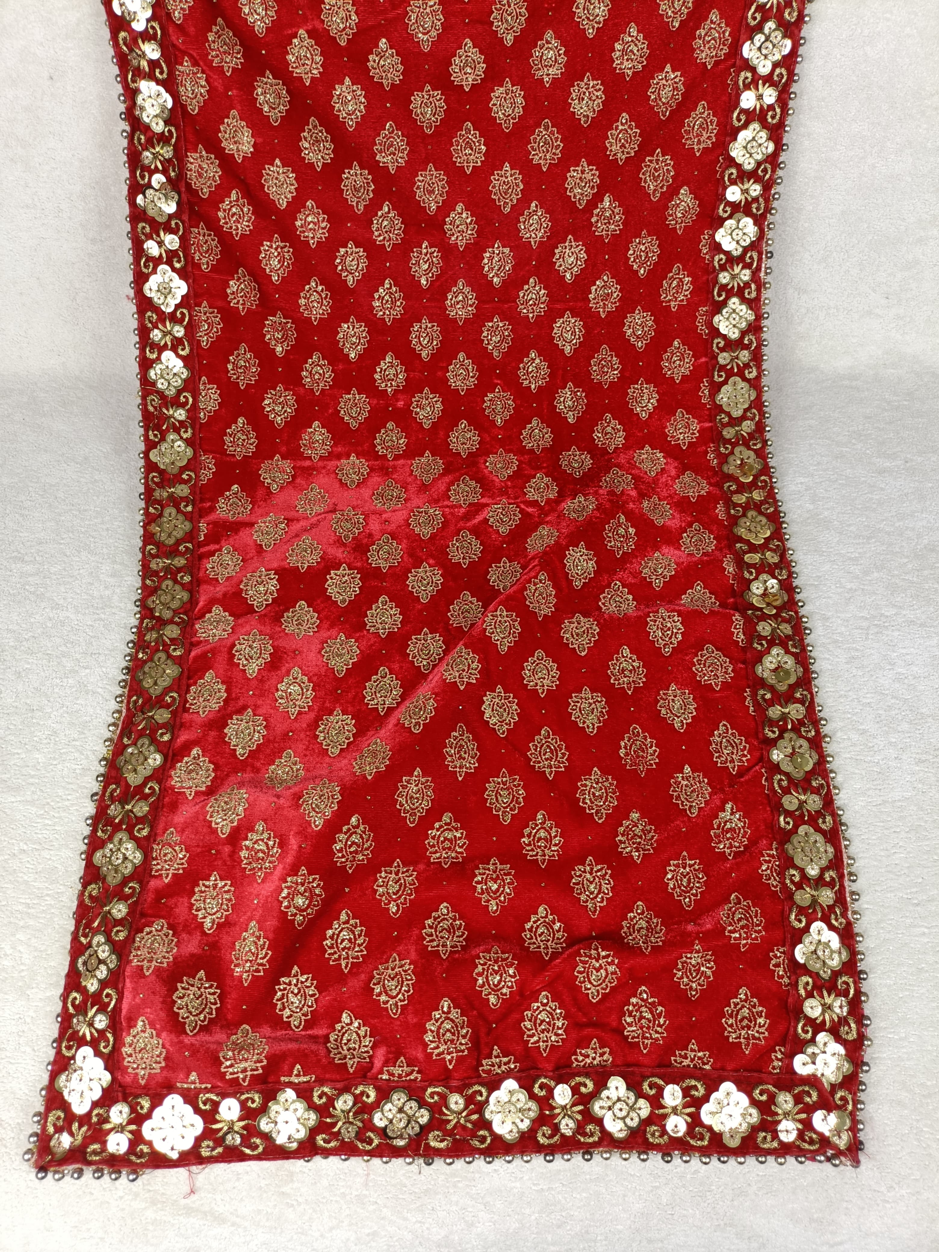 Rajwadi Red Safa & Chunni Set