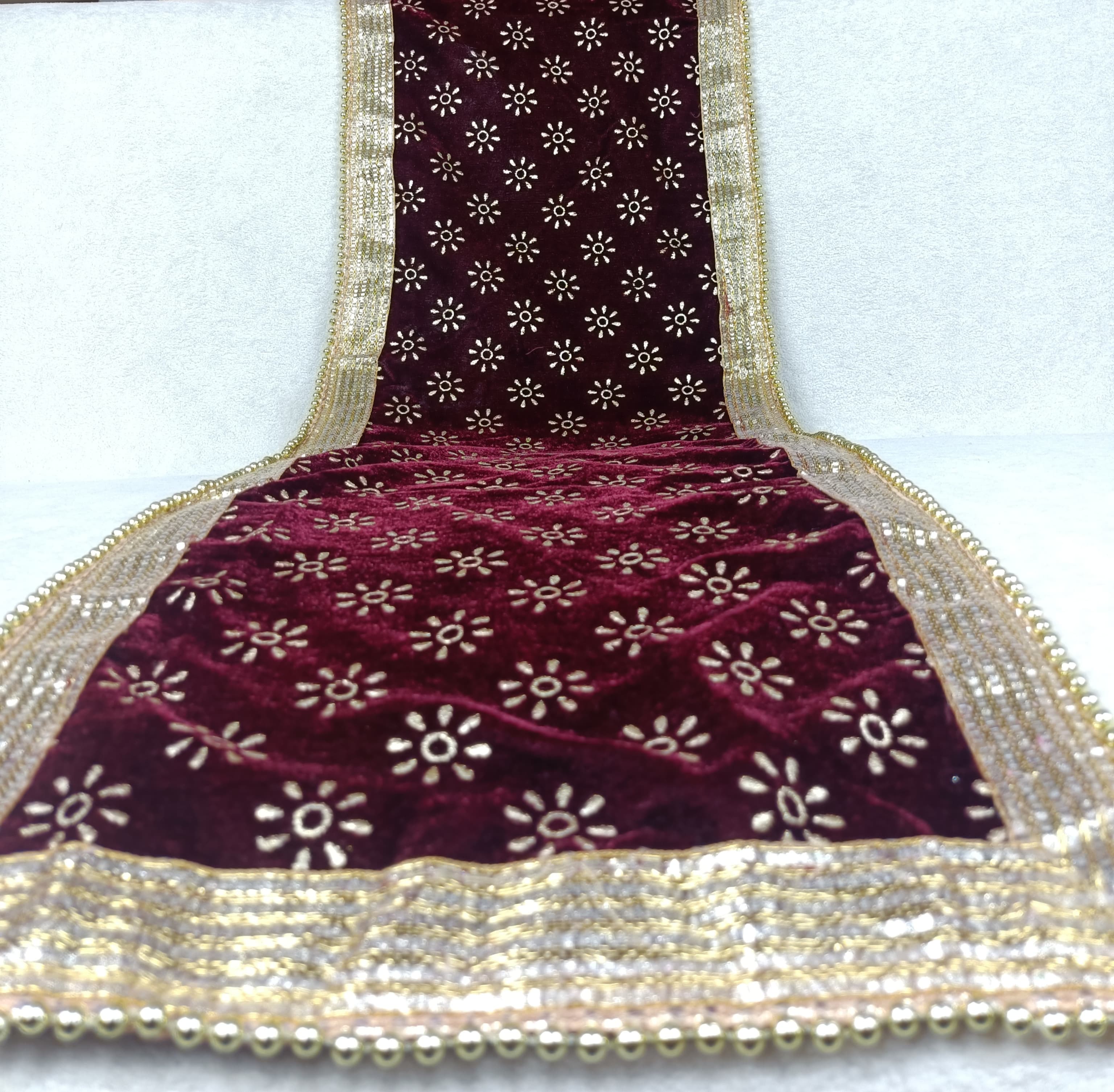 Maroon Majesty Safa & Chunni Set