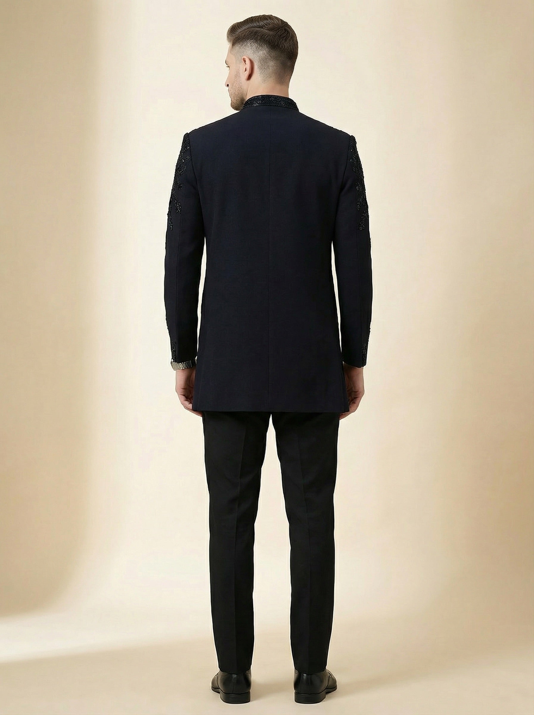 Black Luxe Embroidered Indo-Western