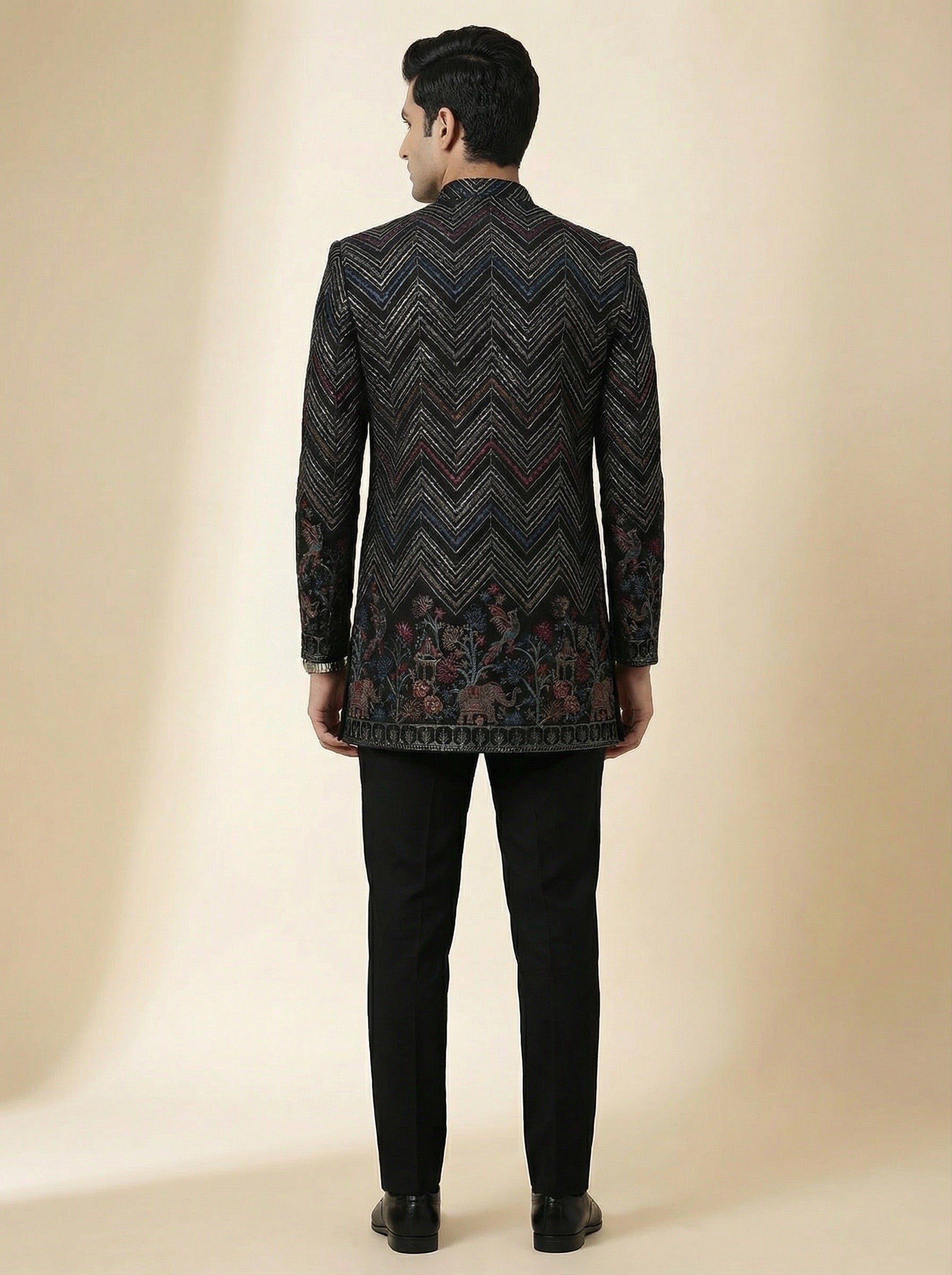 Black Chevron Heritage Indo-Western