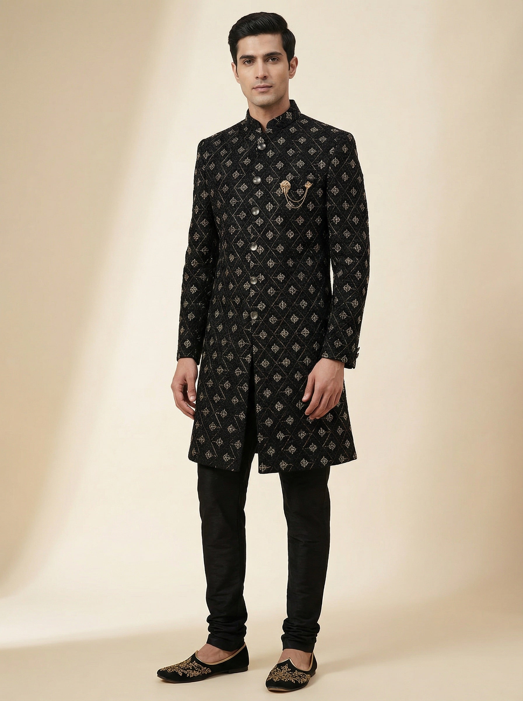 Black Royal Grid Indo-Wester