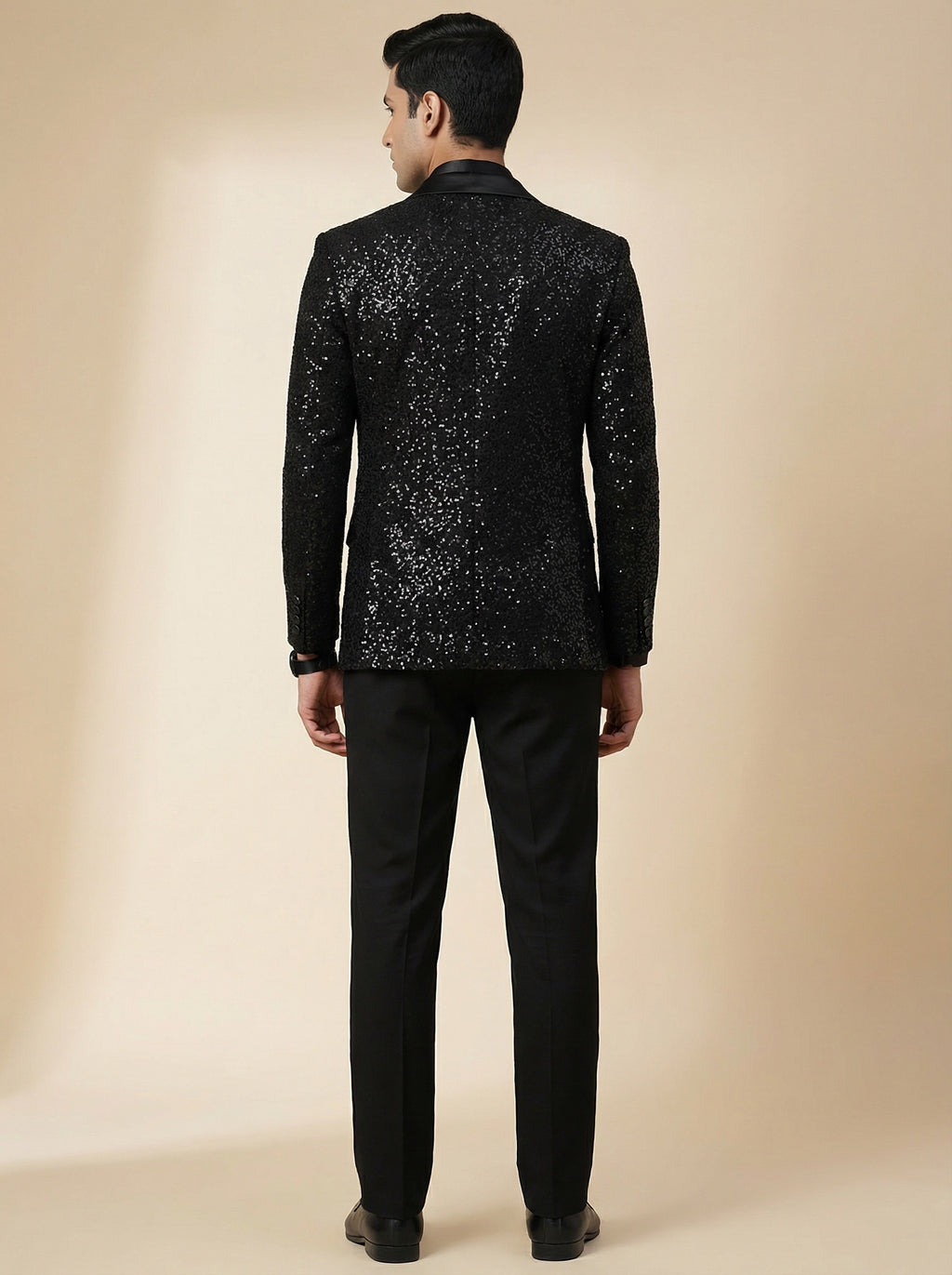 Onyx Black Embellished Blazer Set