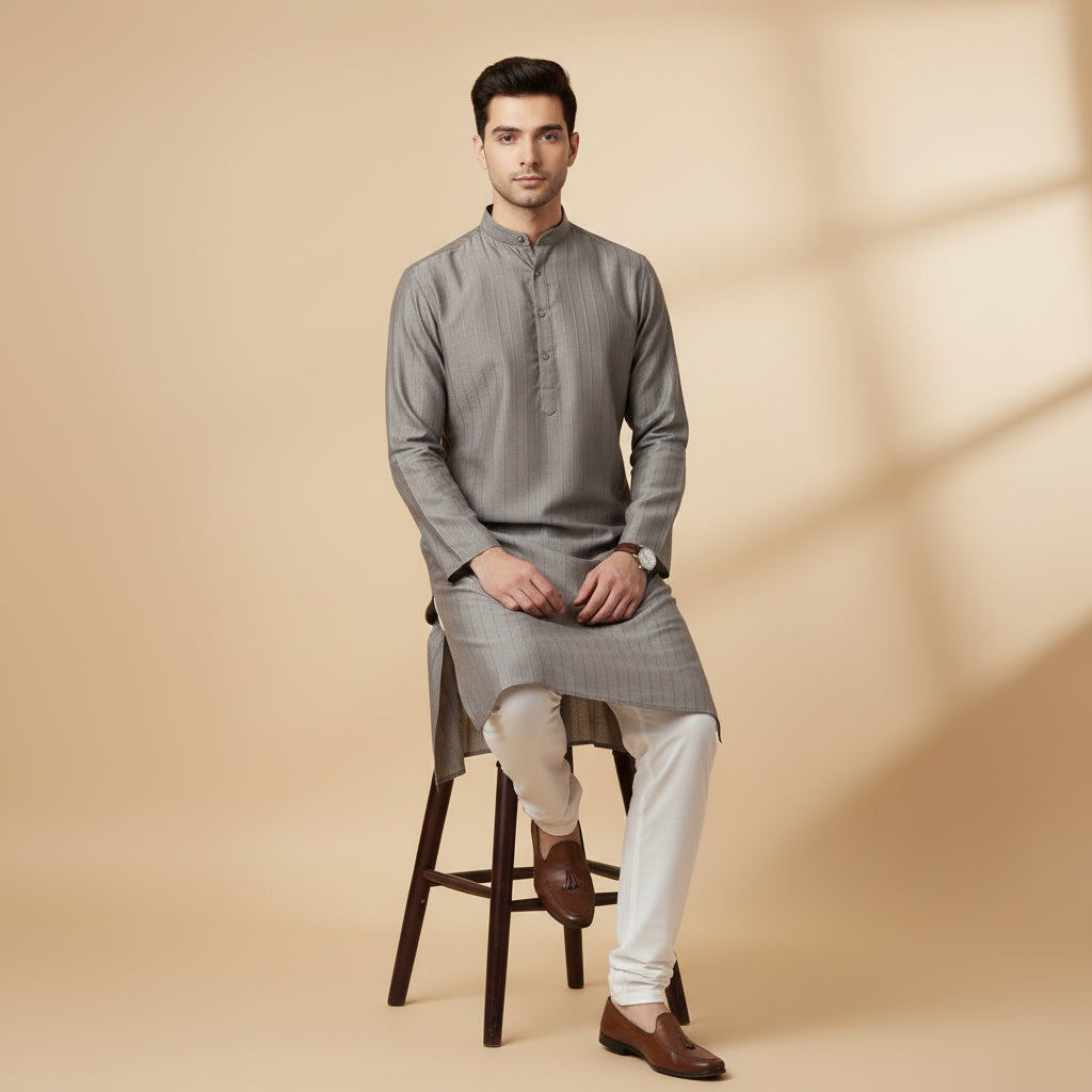 Smoke Grey Contemporary Kurta
