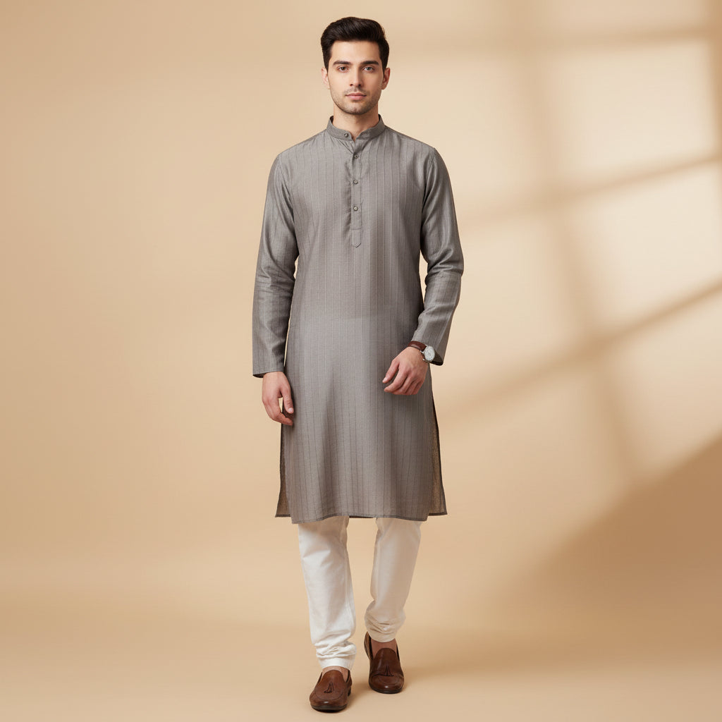 Smoke Grey Contemporary Kurta