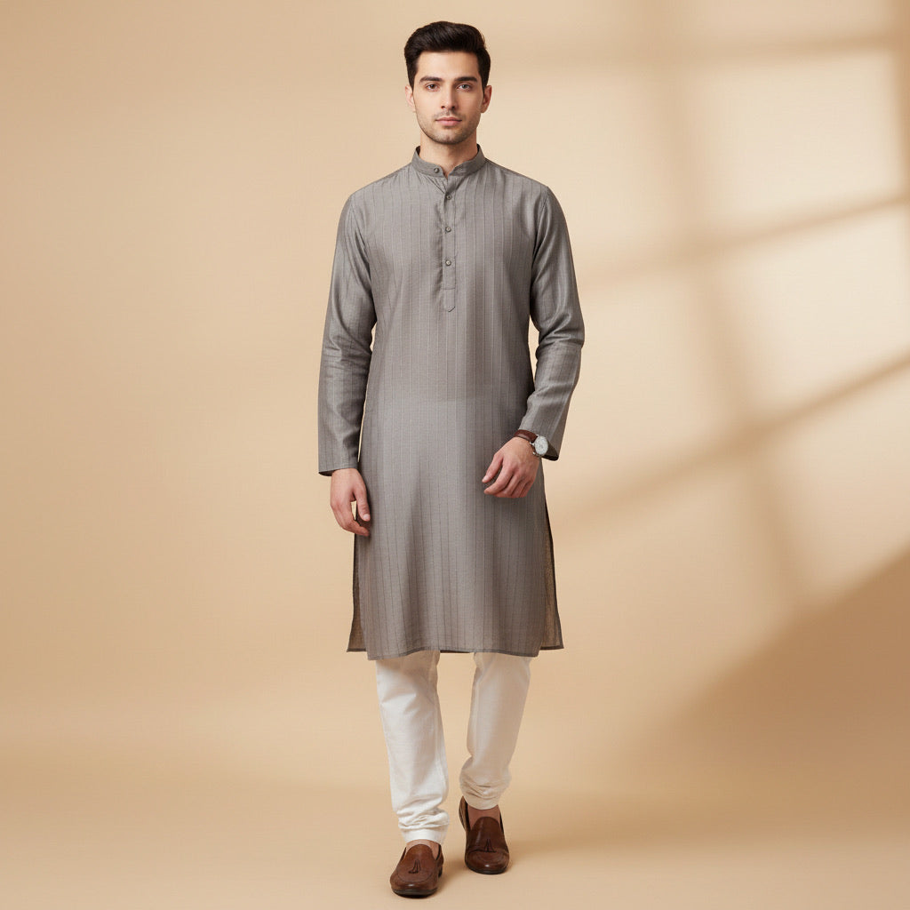 Smoke Grey Contemporary Kurta