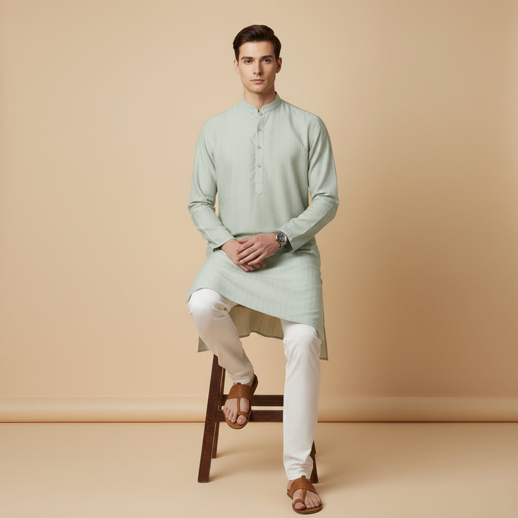Mint Sage Classic Kurta
