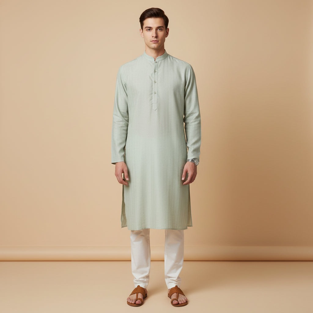 Mint Sage Classic Kurta