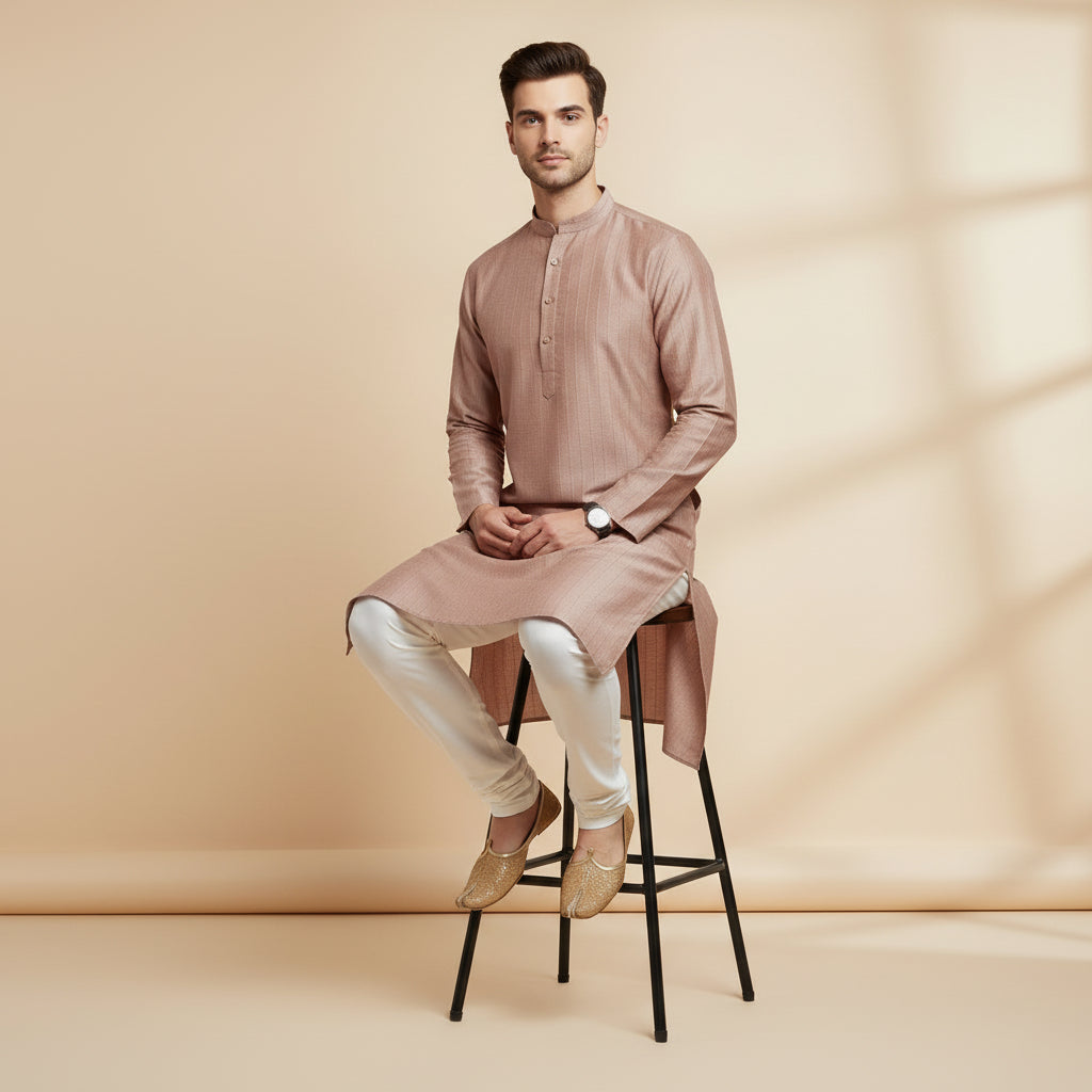 Warm Taupe Elegant Kurta
