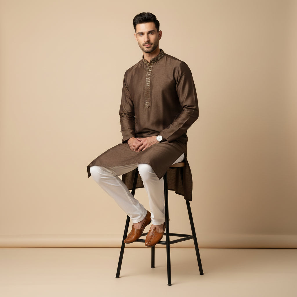 Classic Chocolate Brown Kurta