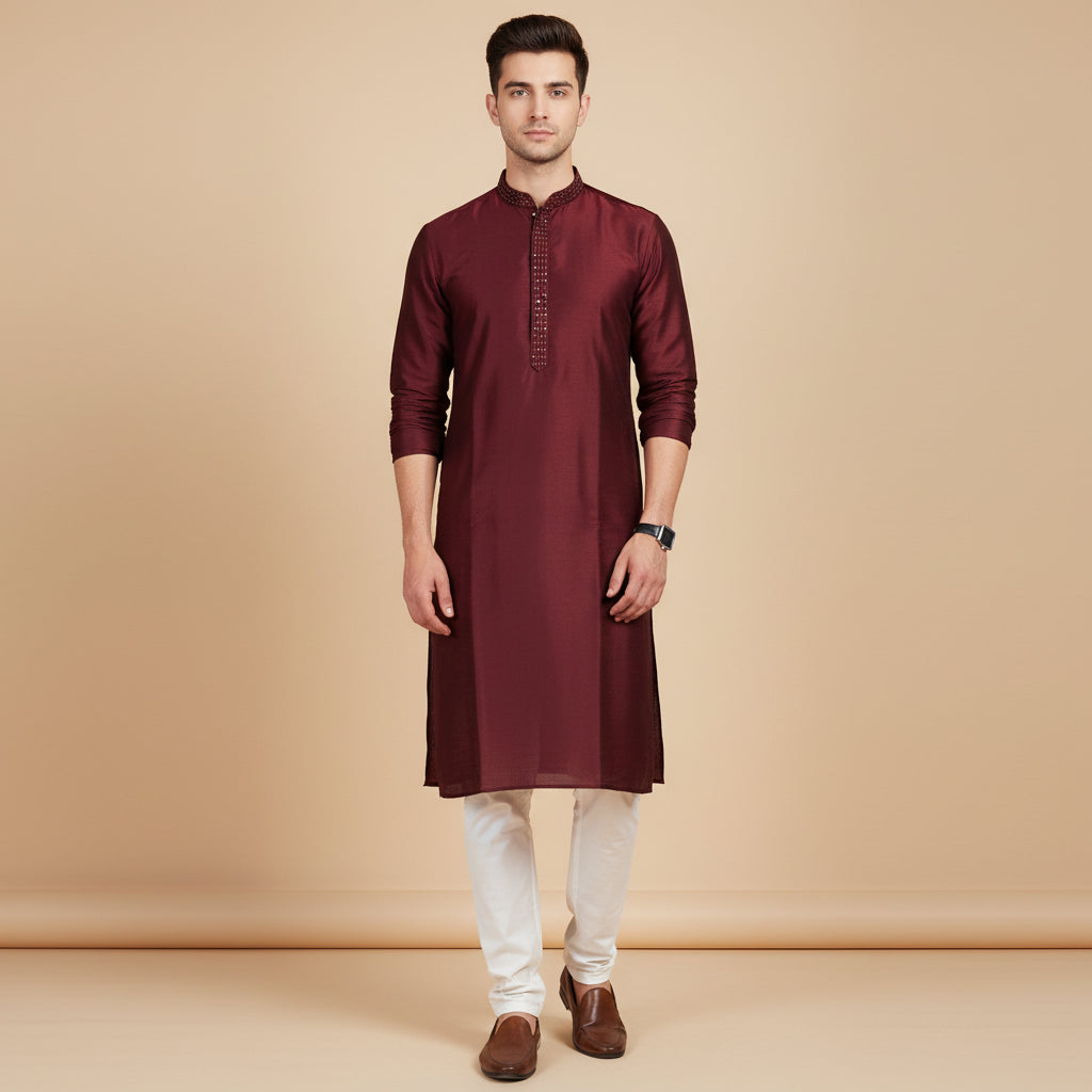 Deep Wine Classic Kurta