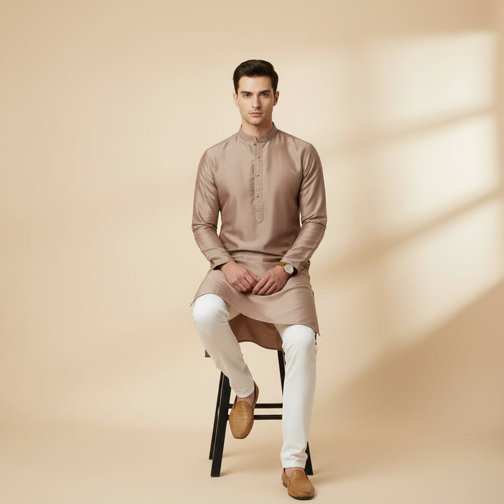 Warm Beige Heritage Kurta