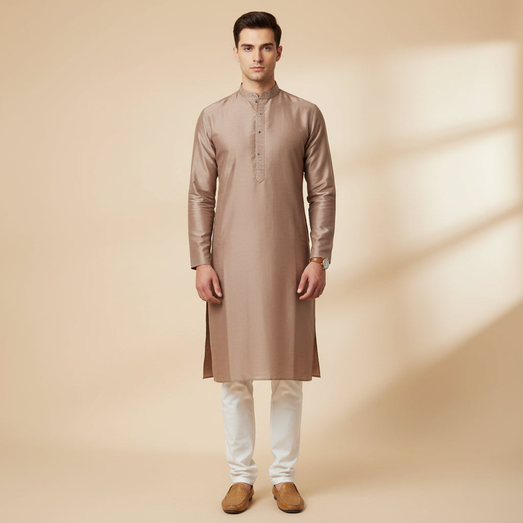 Warm Beige Heritage Kurta