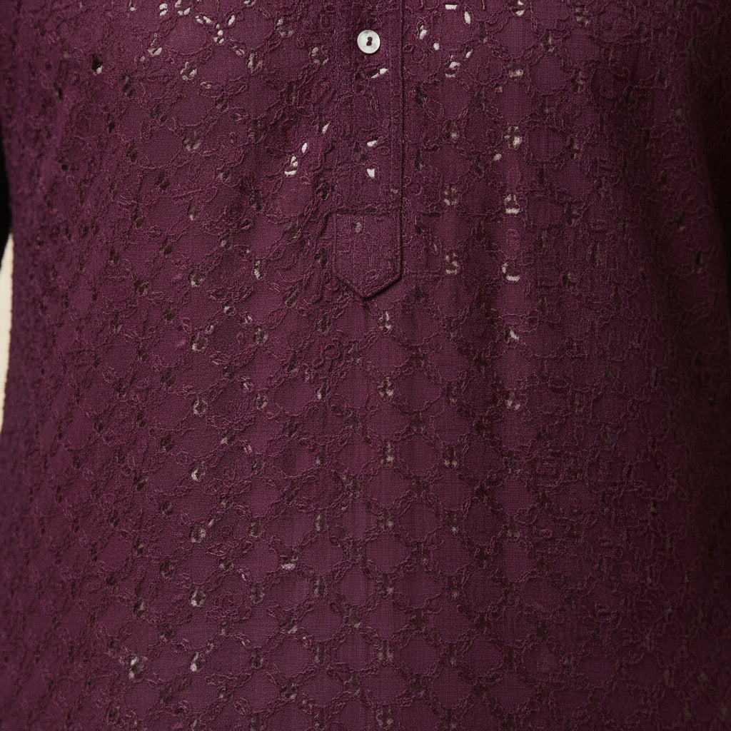 Deep Wine Textured Kurta