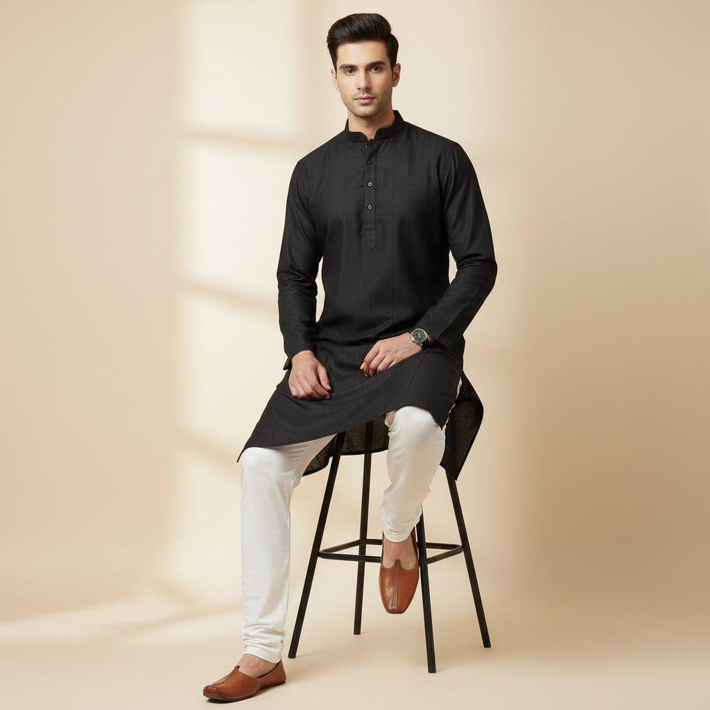 Midnight Black Signature Kurta