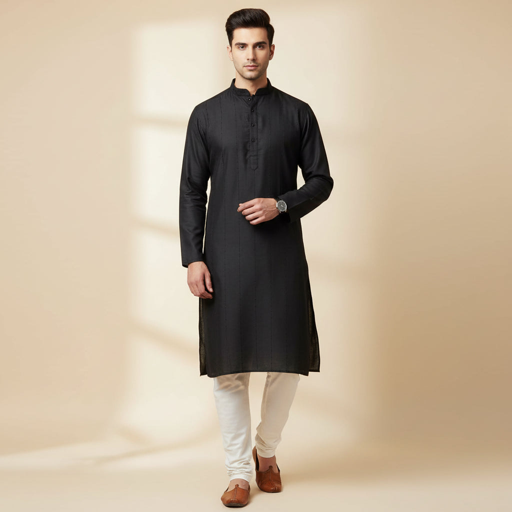 Midnight Black Signature Kurta