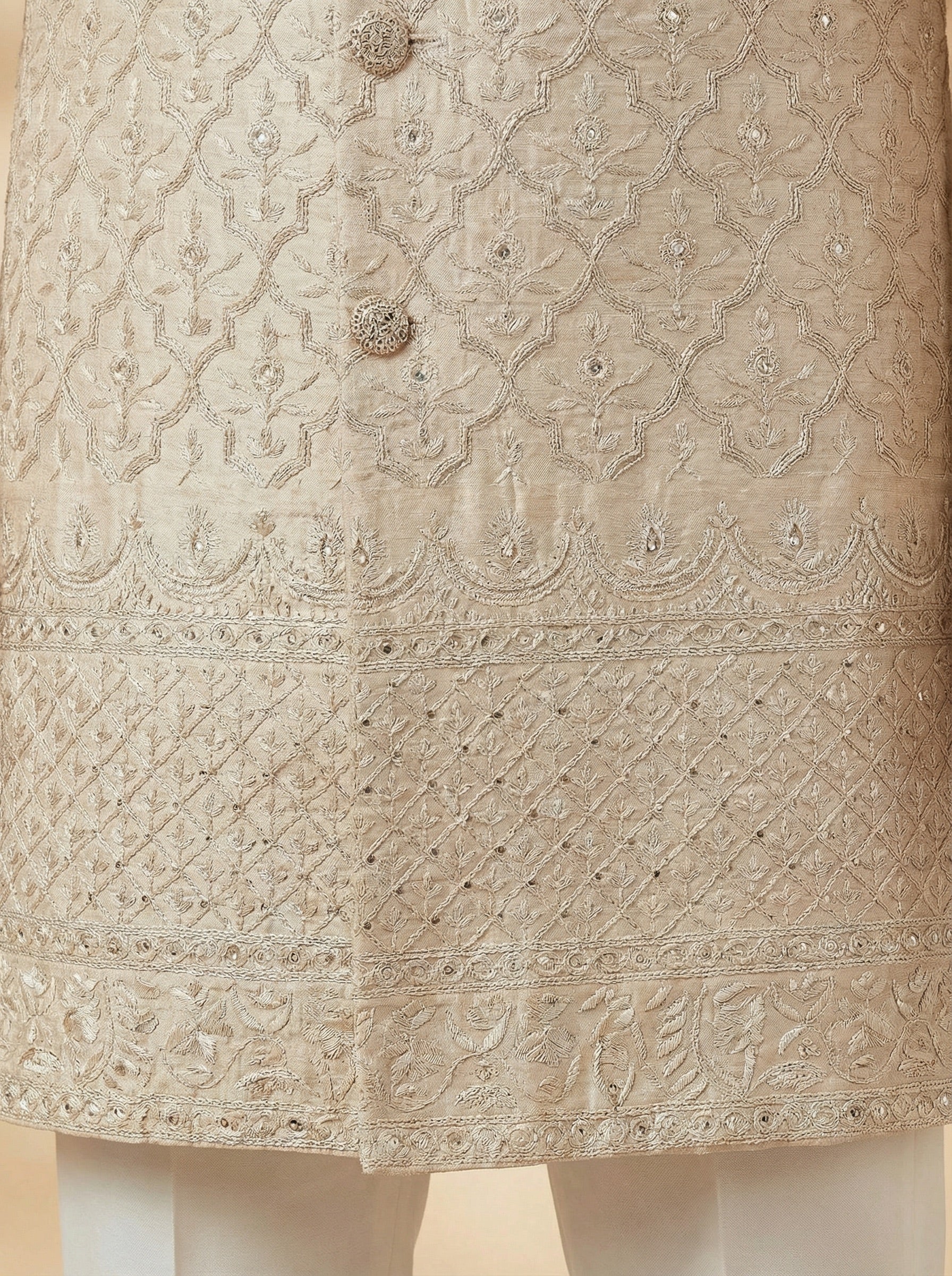 Champagne Gold Luxe Brocade Sherwani