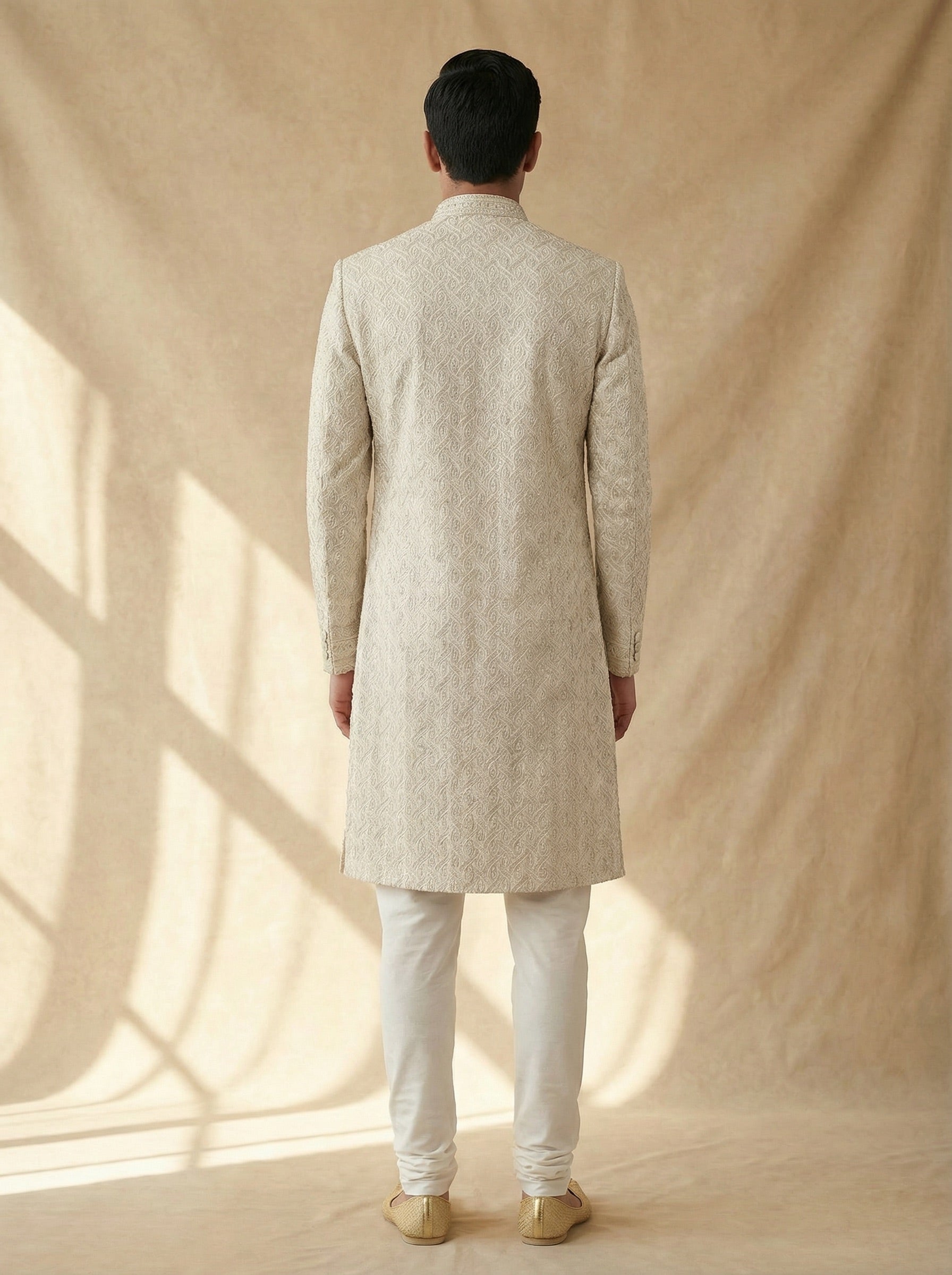 Antique Ivory Palace Dome Sherwani