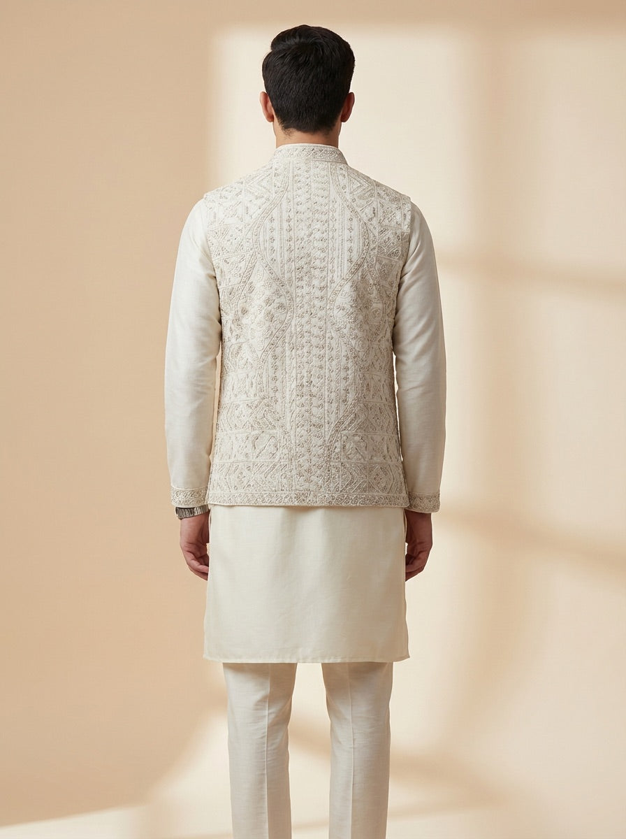 Signature Ivory Kurta Koti Set