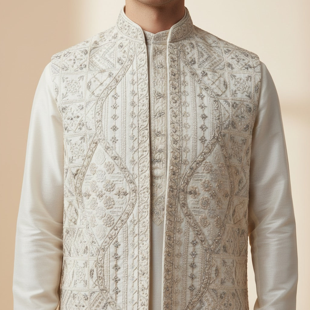 Signature Ivory Kurta Koti Set