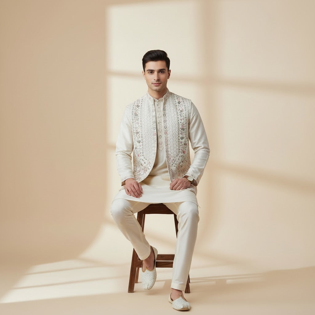 Ivory Garden Heritage Kurta Koti Set