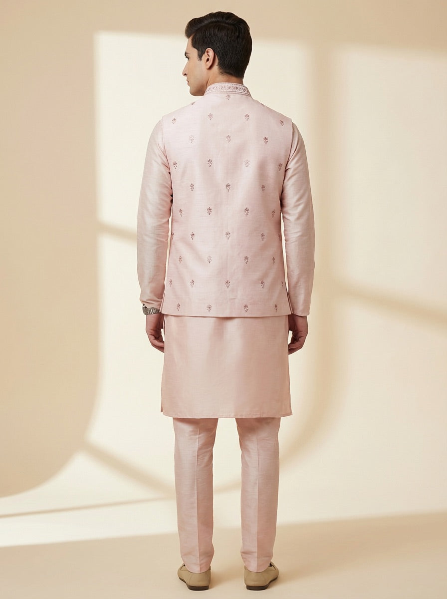 Blush Pink Kurta Koti Set