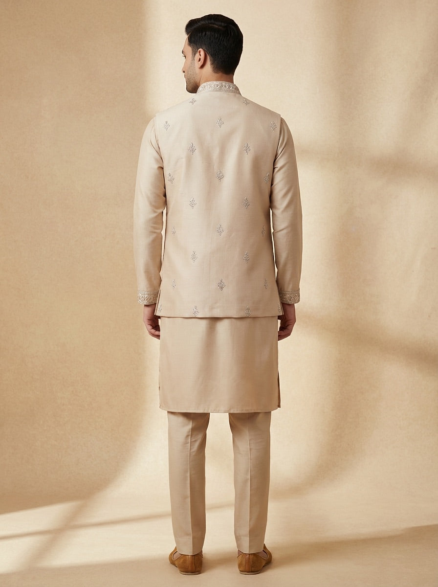 Champagne Gold Kurta Koti Set