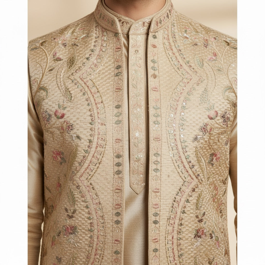Signature Ivory Royal Kurta Koti Set