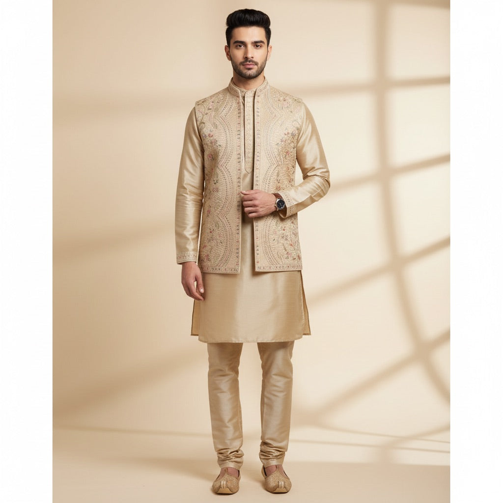 Signature Ivory Royal Kurta Koti Set