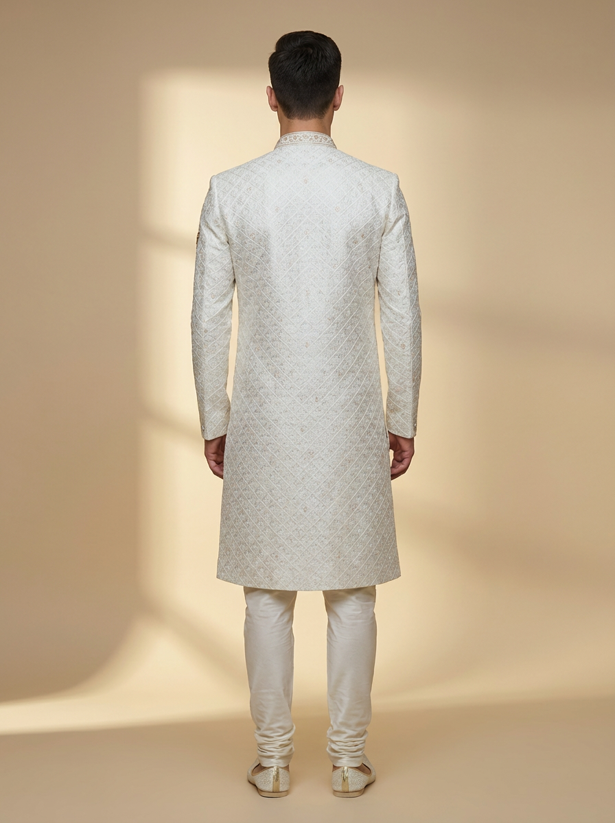 Signature White Royal Sherwani Set
