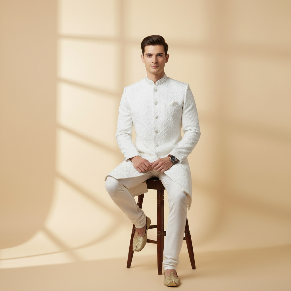 Royal Cream Heritage Sherwani Set