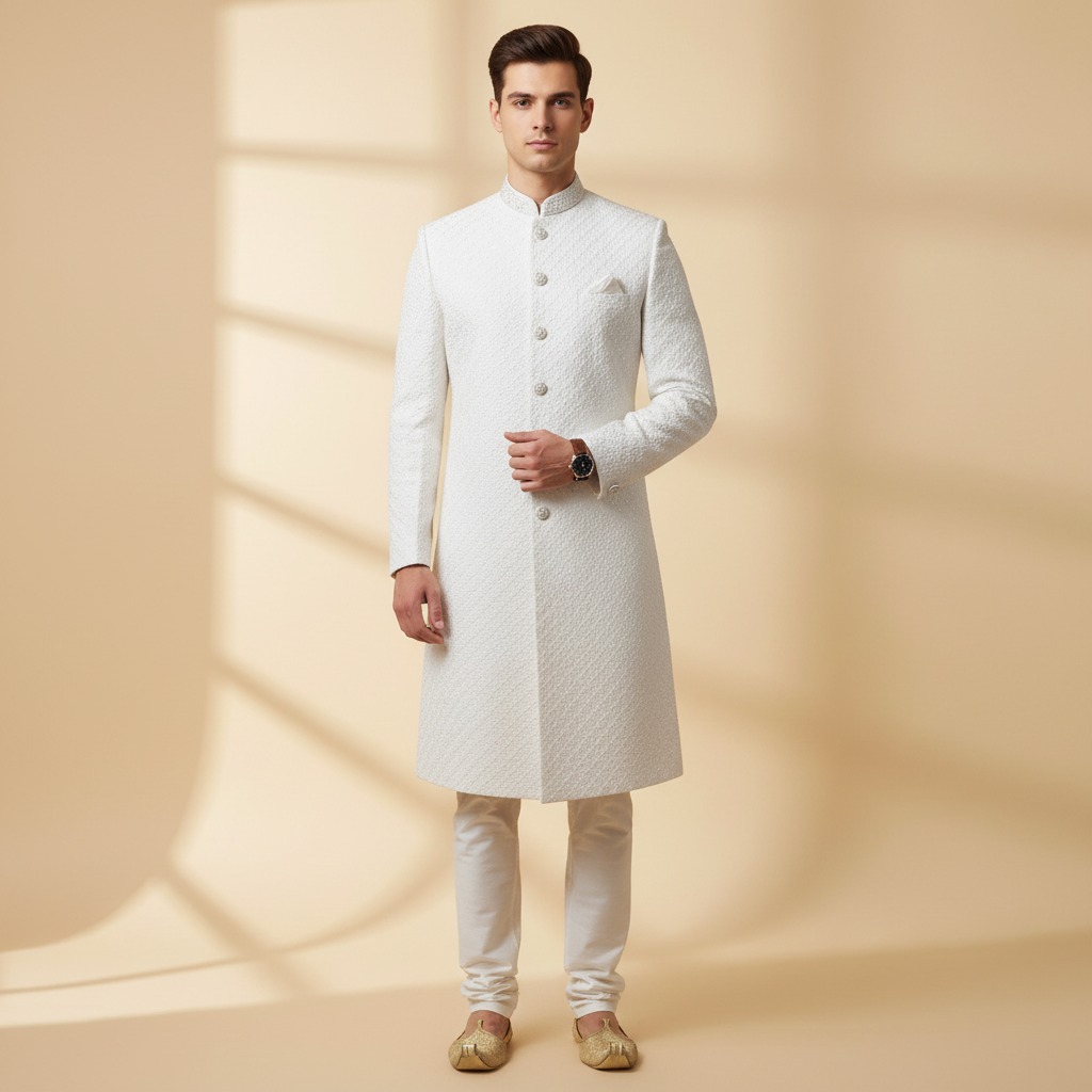 Royal Cream Heritage Sherwani Set