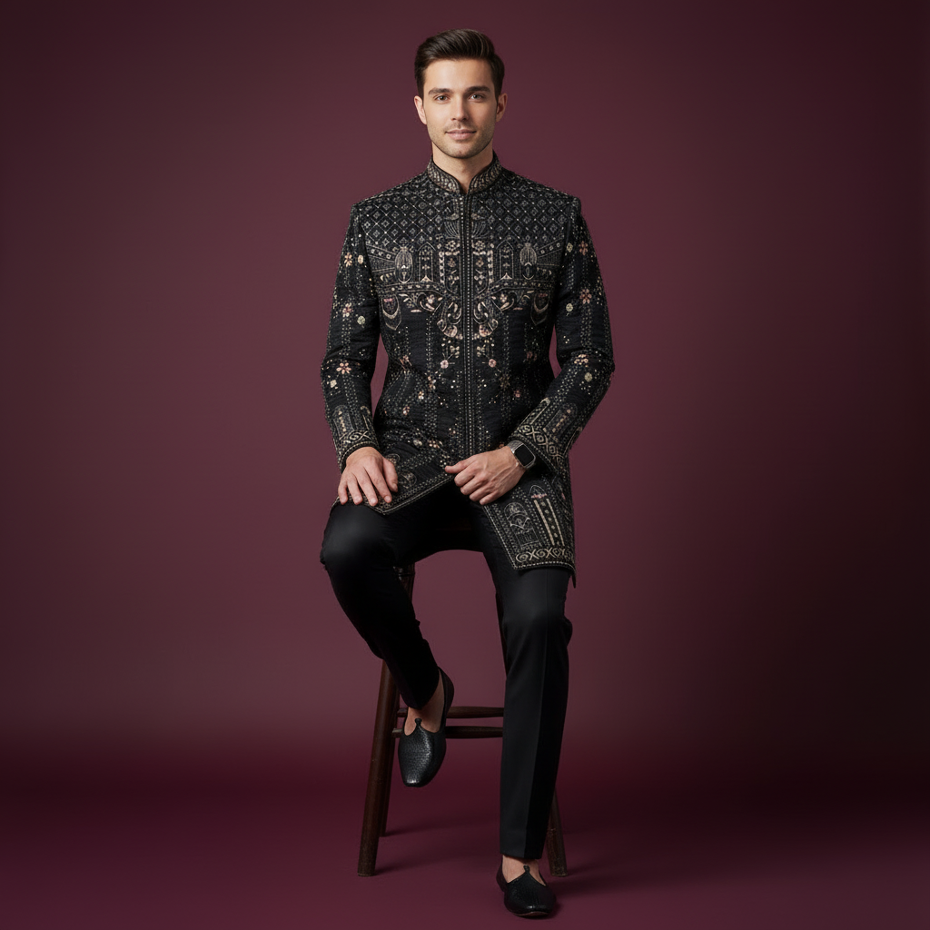 Badshah Noir Indo-Western Set