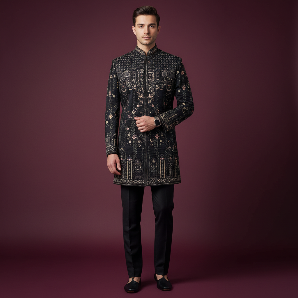 Badshah Noir Indo-Western Set